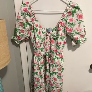 Pink Roses Ophelia dress from Hill House Home.  Sold out on the website.